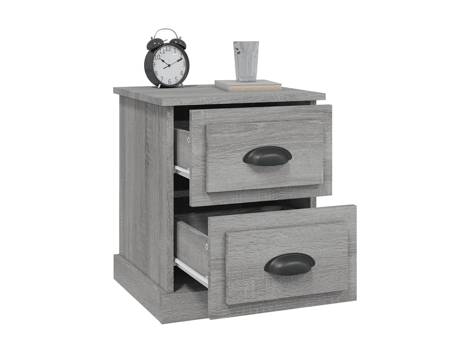 2er-Set Nachttische Nachtschrank Grau Sonoma 39x39x47,5 cm Holzwerkstoff -RN67222
