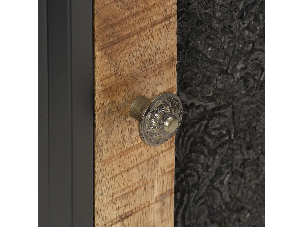 Nachttisch Nachtschrank 40x30x50 cm Raues Mangoholz -RN22756