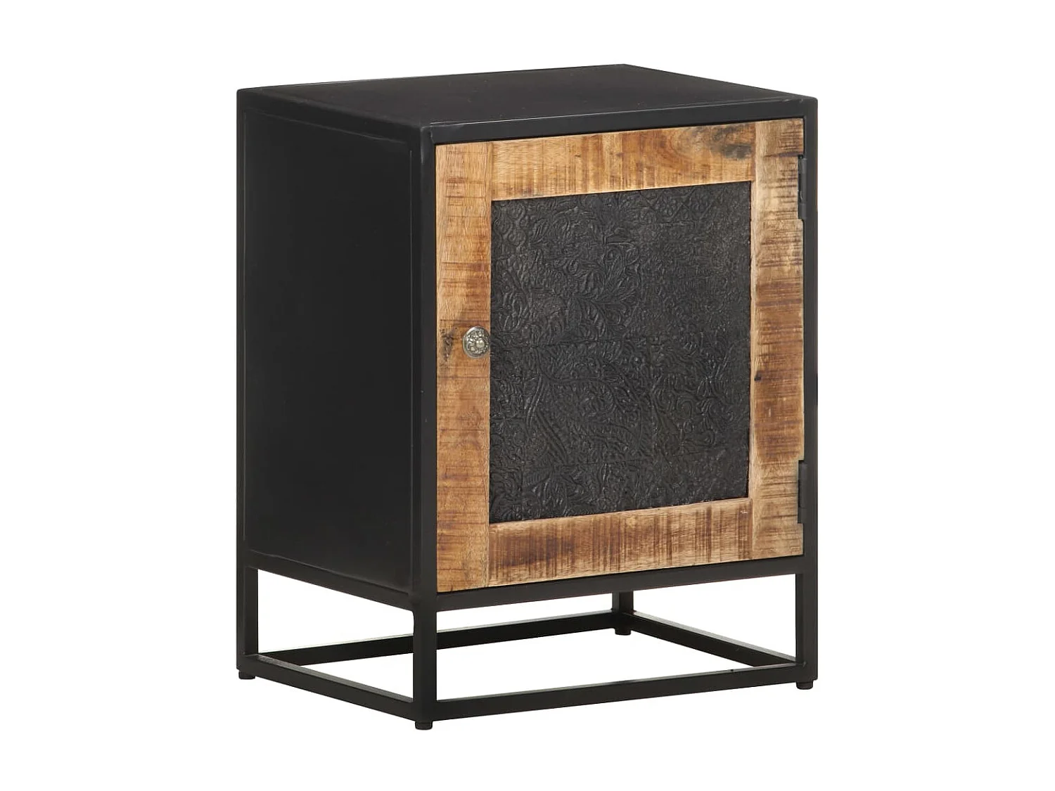 Nachttisch Nachtschrank 40x30x50 cm Raues Mangoholz -RN22756