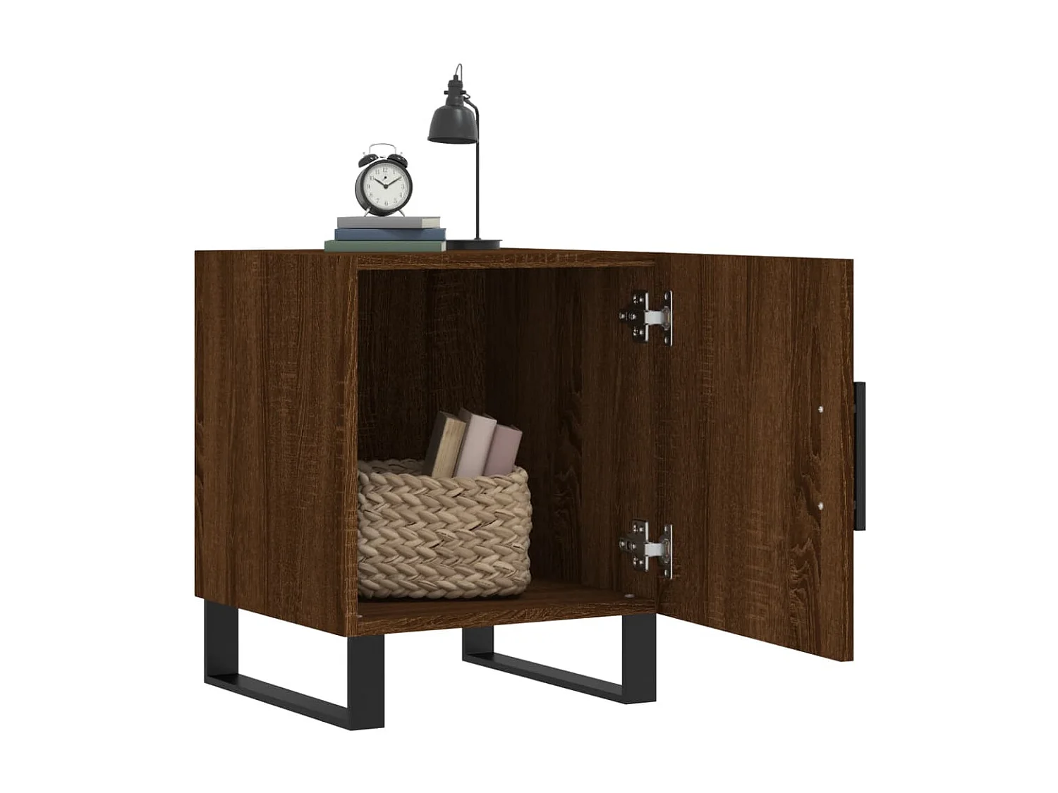 2er-Set Nachttische Nachtschrank Braun Eichen-Optik 40x40x50 cm Holzwerkstoff -RN79670
