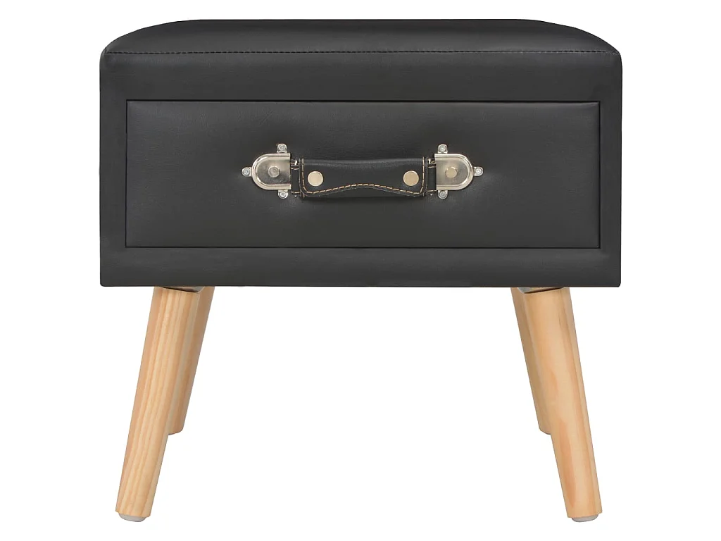 Nachttisch Nachtschrank Schwarz 40 x 35 x 40 Kunstleder -RN67373