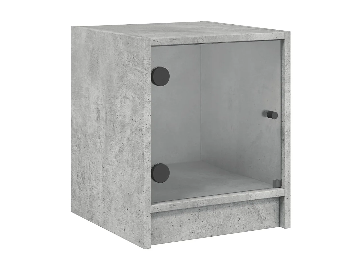 2er-Set Nachttische Nachtschrank mit Glastüren Betongrau 35x37x42 cm -RN58632