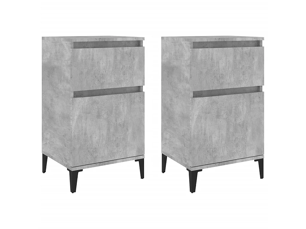 2er-Set Nachttische Nachtschrank Betongrau 40x35x70 cm -RN79654