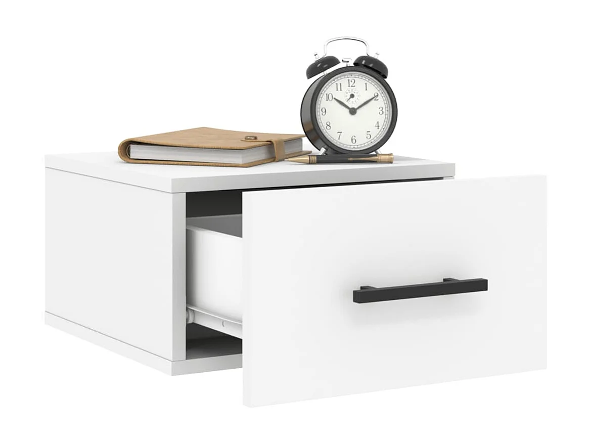 2er-Set Wand-Nachttische Nachtschrank Weiß 35x35x20 cm -RN75973