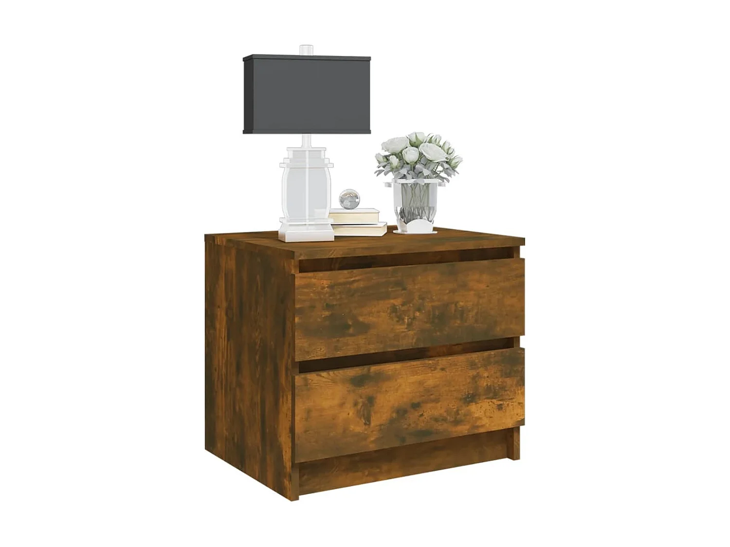 Nachttisch Nachtschrank Räuchereiche 50x39x43,5 cm Holzwerkstoff -RN58480