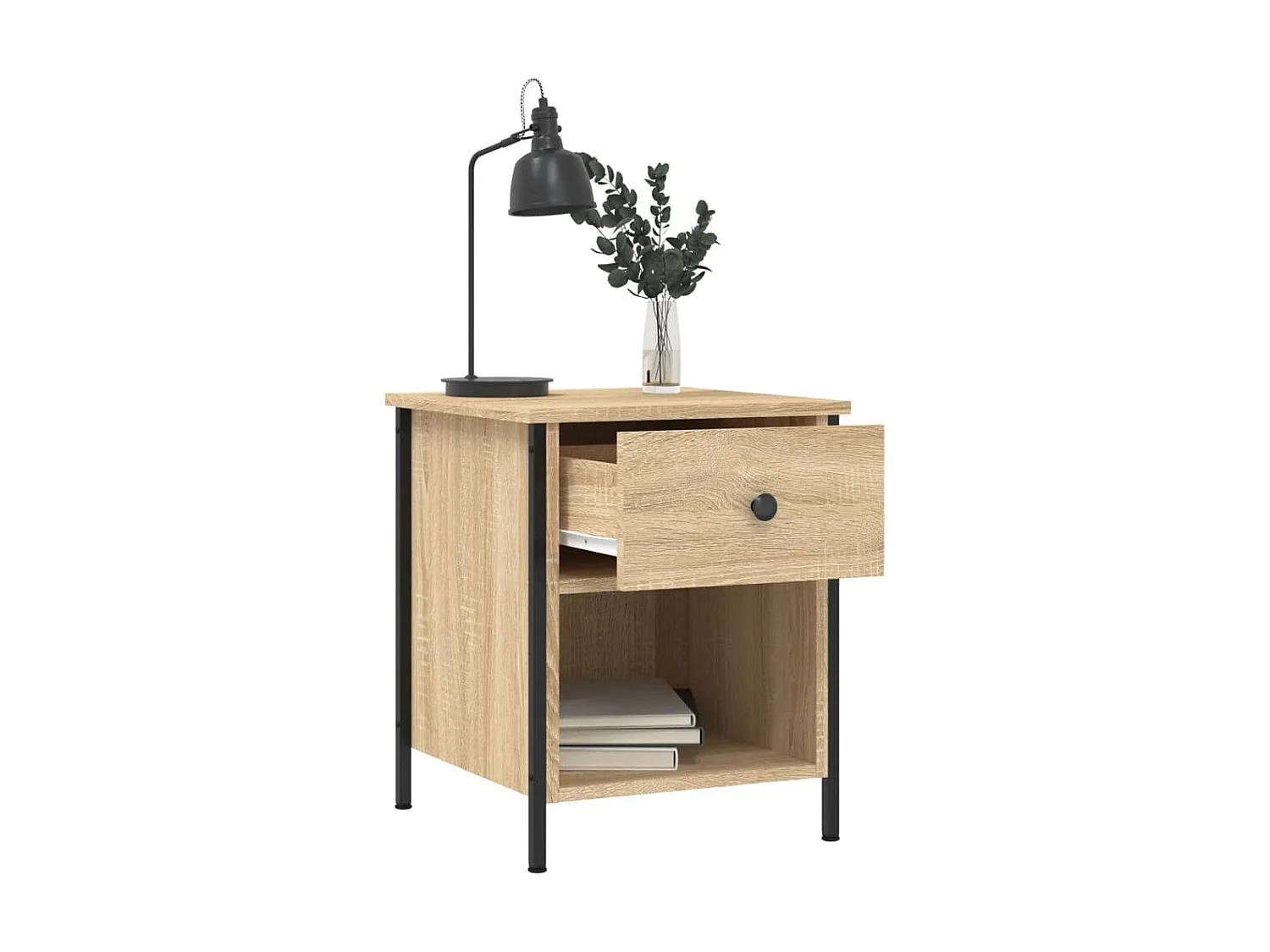 2er-Set Nachttische Nachtschrank Sonoma-Eiche 40x42x50 cm Holzwerkstoff -RN25748