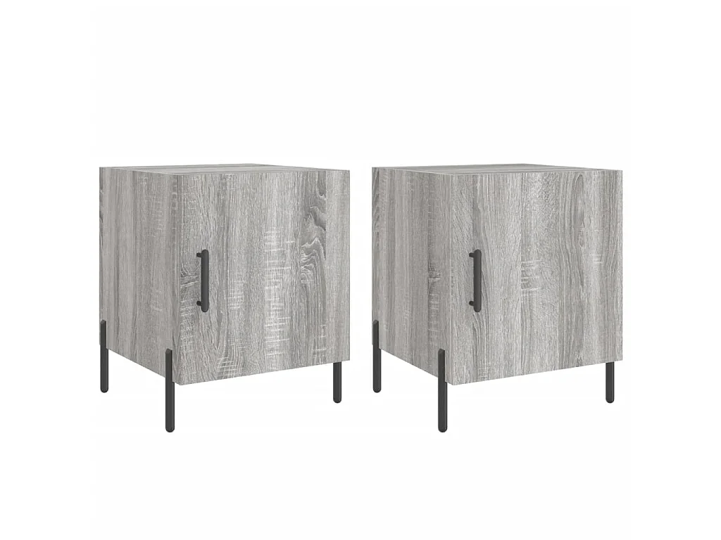 2er-Set Nachttische Nachtschrank Grau Sonoma 40x40x50 cm Holzwerkstoff -RN94398