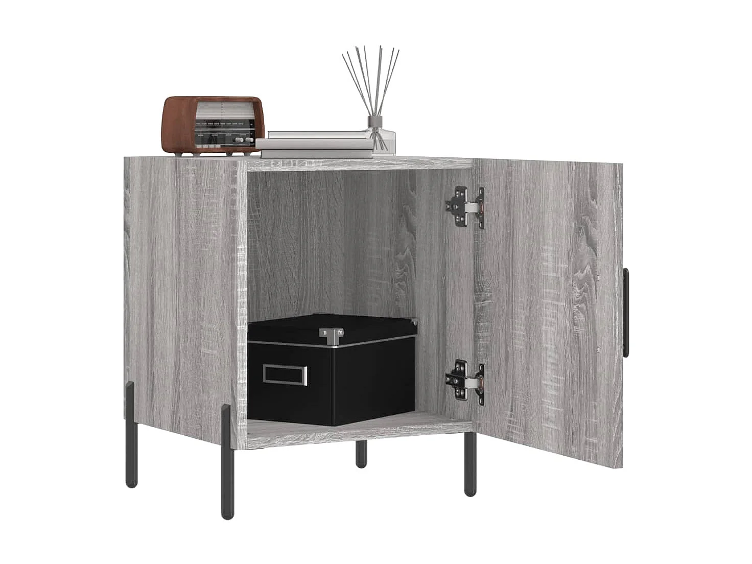 2er-Set Nachttische Nachtschrank Grau Sonoma 40x40x50 cm Holzwerkstoff -RN94398