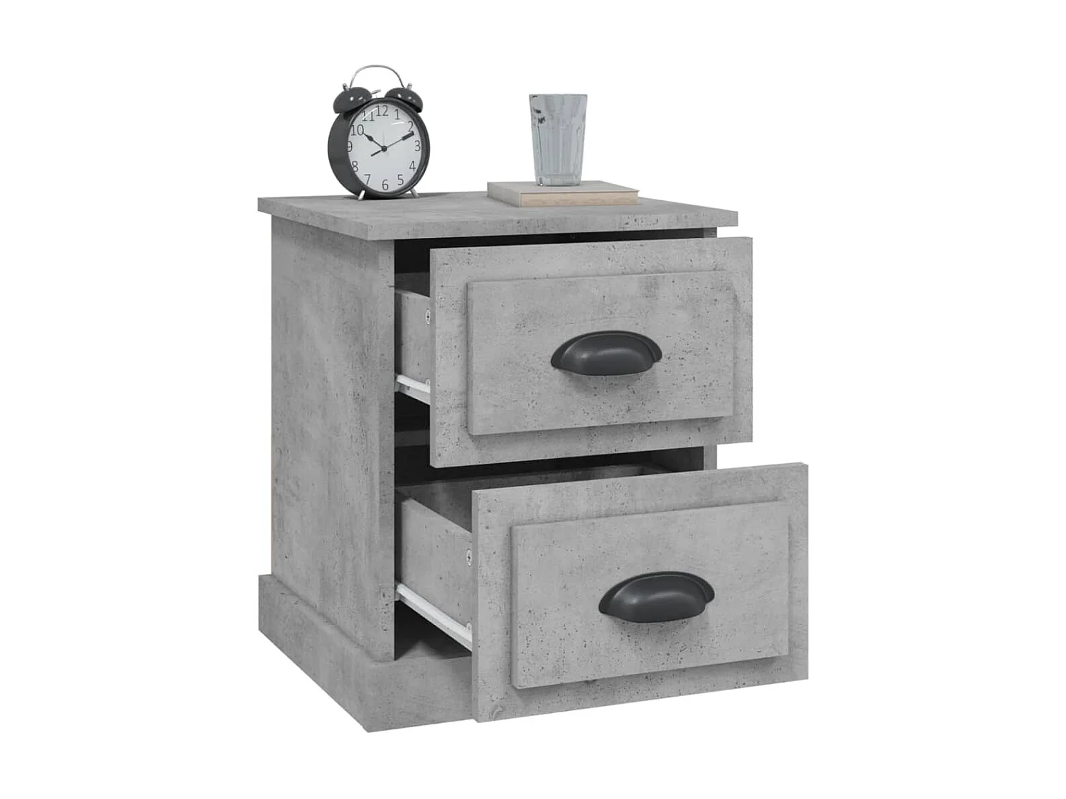 2er-Set Nachttische Nachtschrank Betongrau 39x39x47,5 cm Holzwerkstoff -RN99109