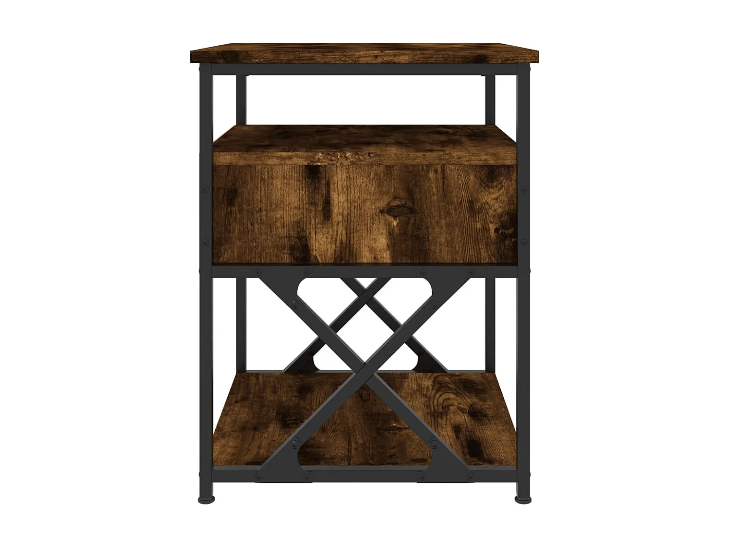 Nachttisch Nachtschrank Räuchereiche 40x42x55 cm Holzwerkstoff -RN66554