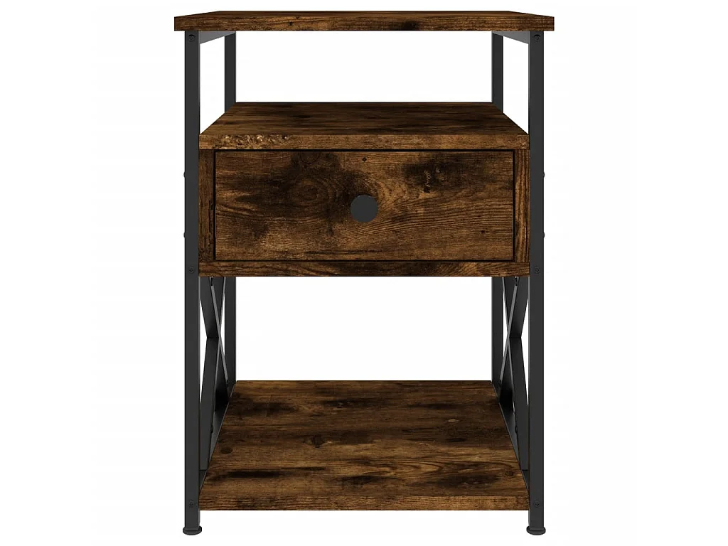 Nachttisch Nachtschrank Räuchereiche 40x42x55 cm Holzwerkstoff -RN66554