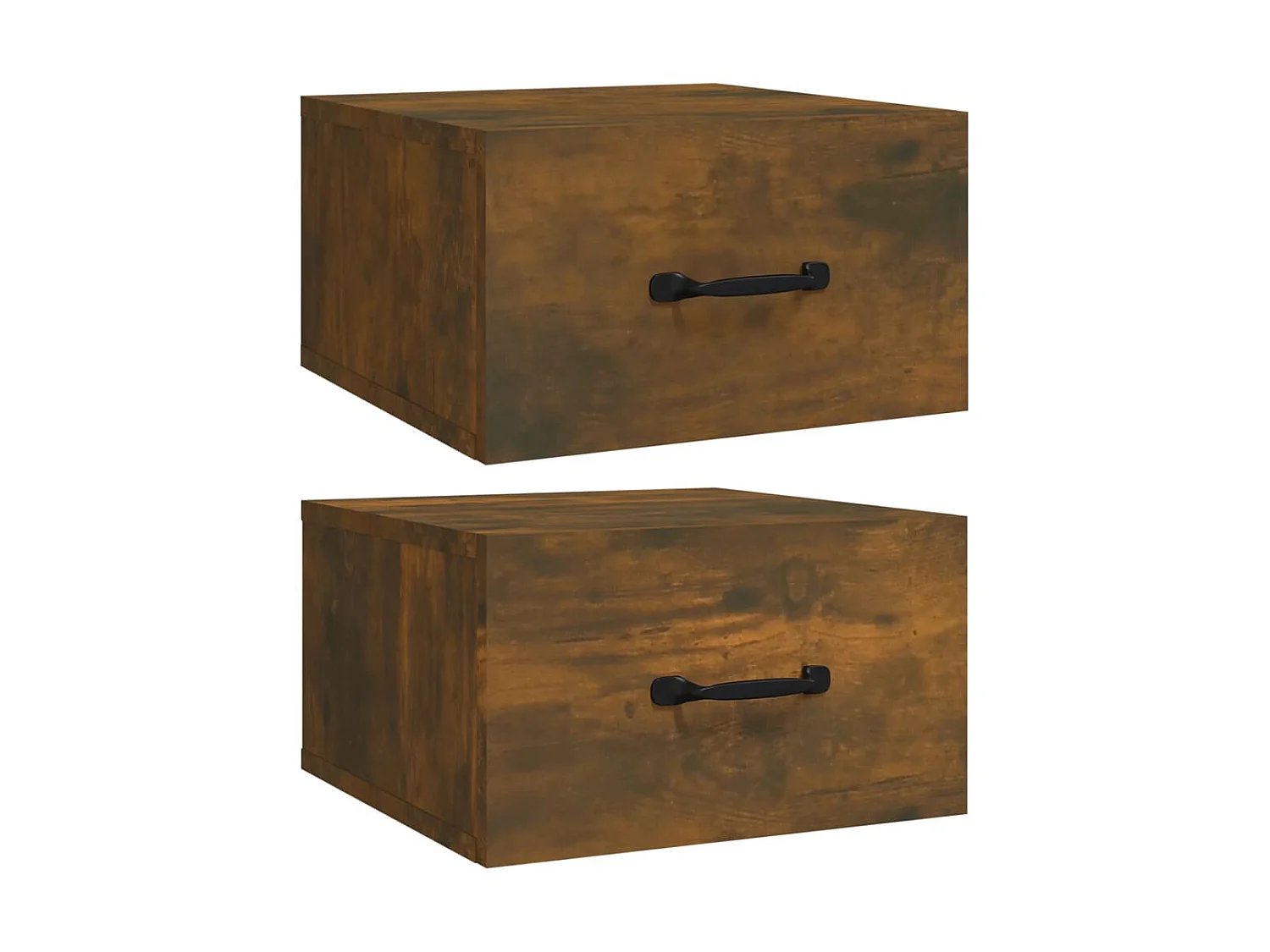 2er-Set Wand-Nachttische Nachtschrank Räuchereiche 35x35x20 cm -RN34880