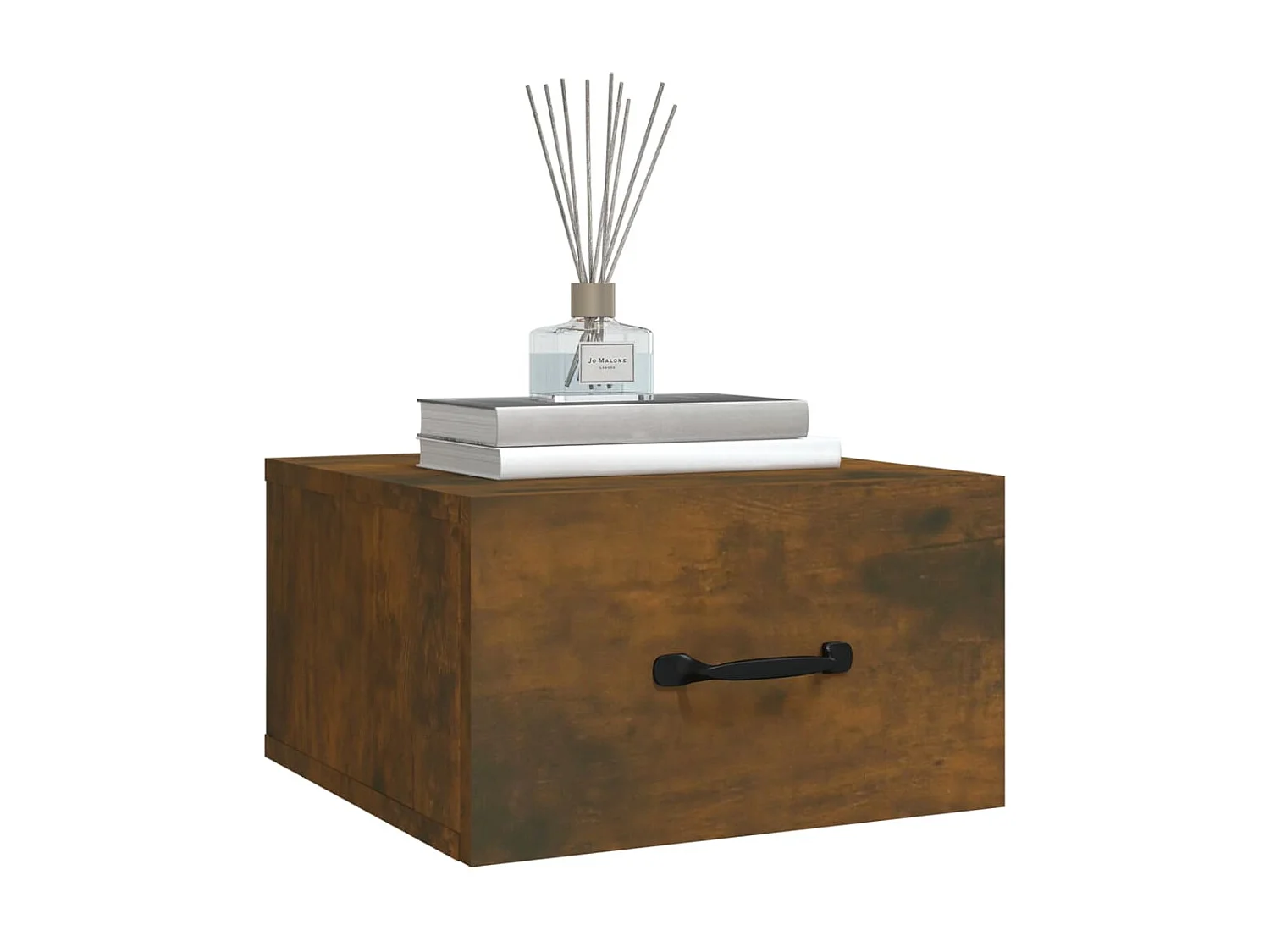 2er-Set Wand-Nachttische Nachtschrank Räuchereiche 35x35x20 cm -RN34880