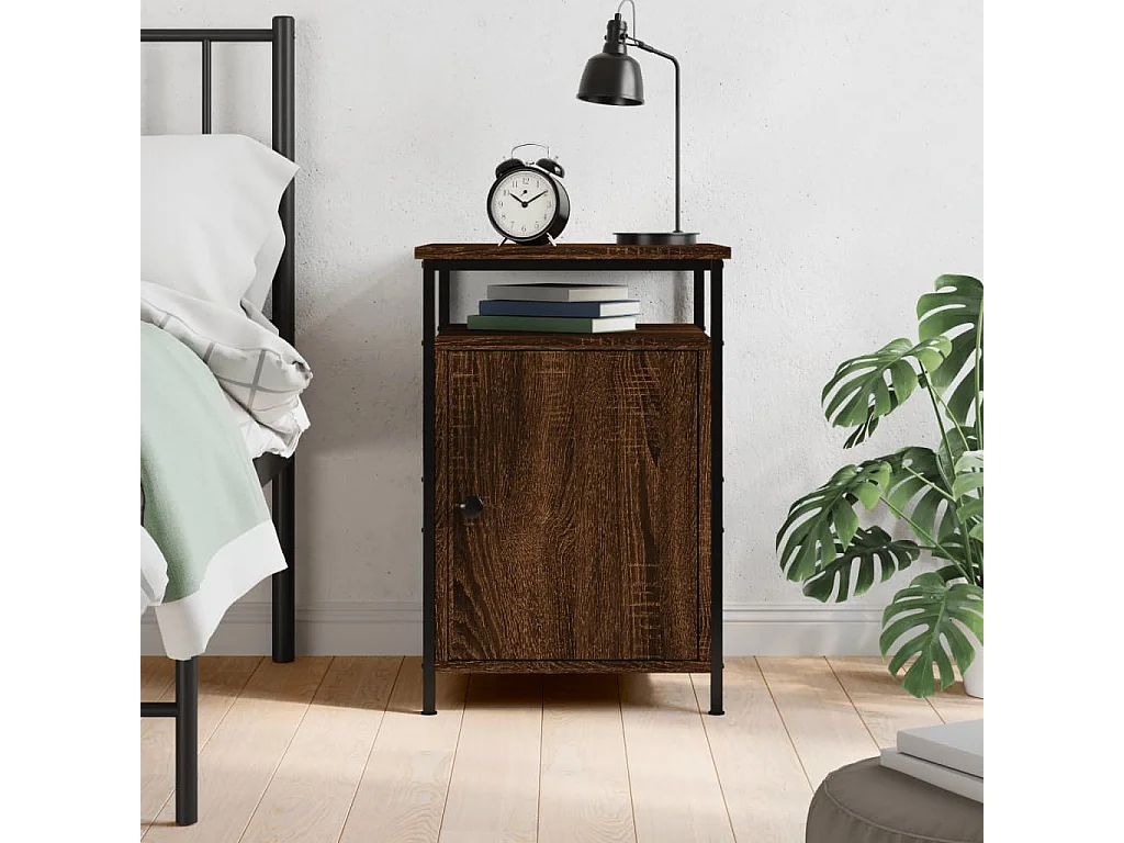 Nachttisch Nachtschrank Braun Eichen-Optik 40x42x60 cm Holzwerkstoff -RN45469