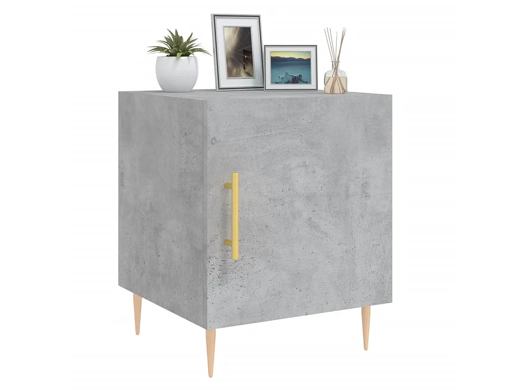 2er-Set Nachttische Nachtschrank Betongrau 40x40x50 cm Holzwerkstoff -RN79727