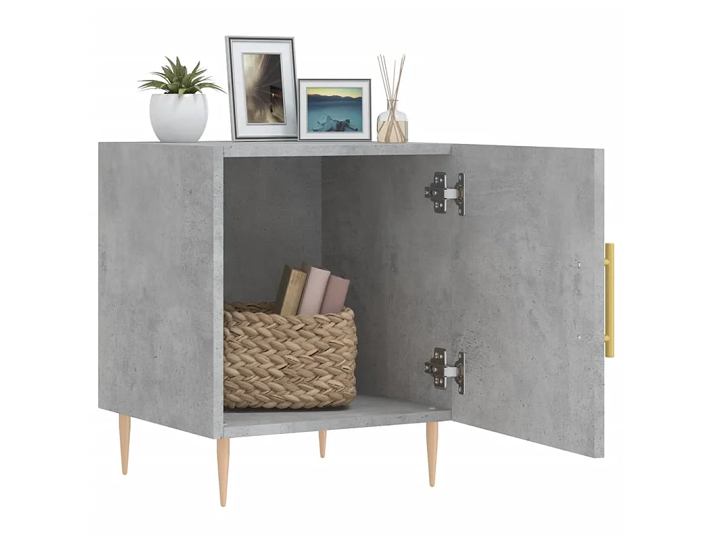 2er-Set Nachttische Nachtschrank Betongrau 40x40x50 cm Holzwerkstoff -RN79727