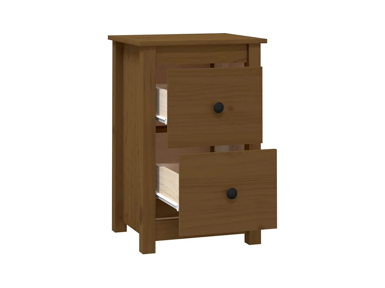Nachttisch Nachtschrank Honigbraun 40x35x61,5 cm Massivholz Kiefer -RN52404
