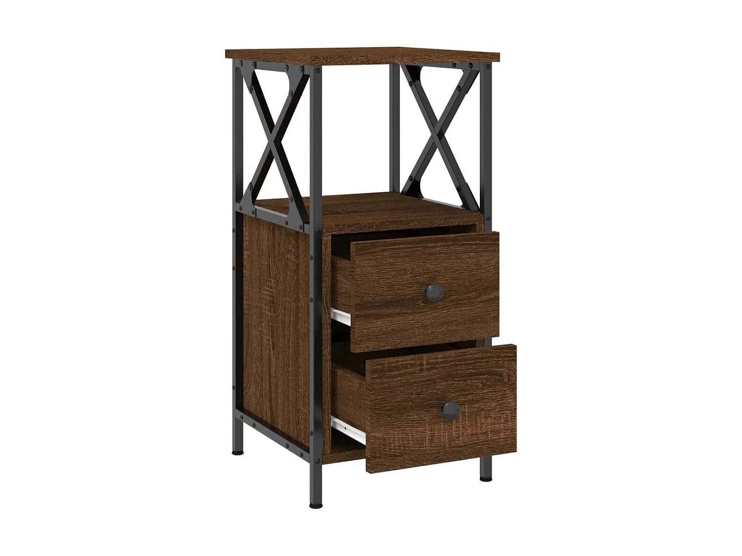 Nachttisch Nachtschrank Braun Eichen-Optik 34x35,5x70 cm Holzwerkstoff -RN68762