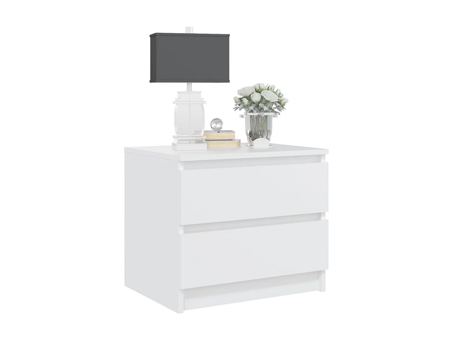 Nachttisch Nachtschrank Weiß 50x39x43,5 cm Holzwerkstoff -RN50234