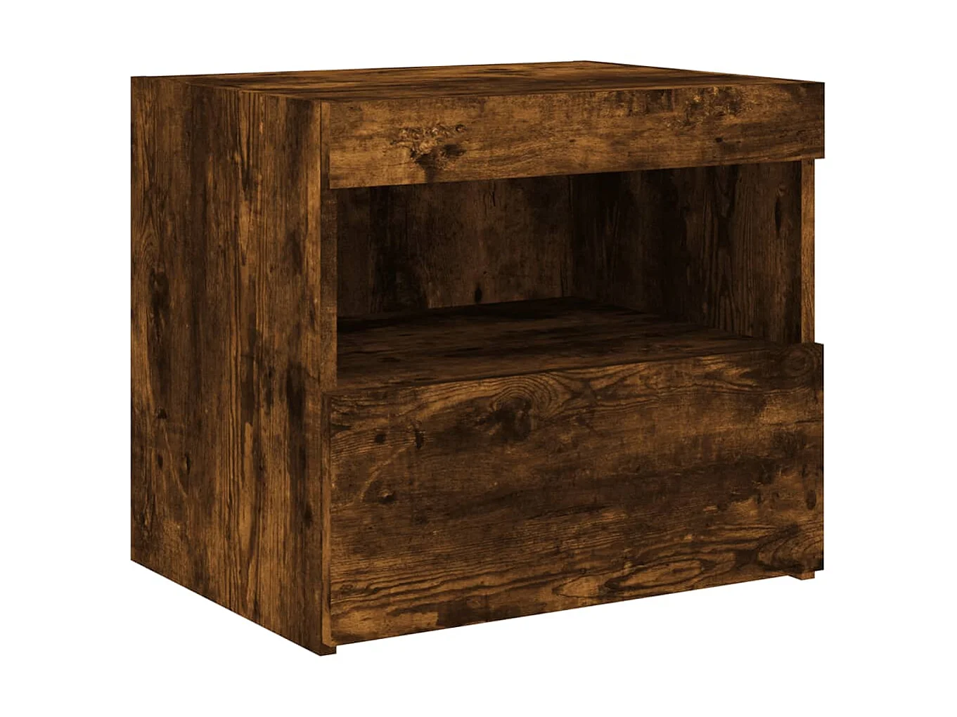 2er-Set Nachttische Nachtschrank mit LED-Leuchten Räuchereiche 50x40x45 cm -RN84512