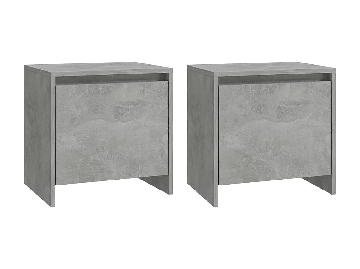 2er-Set Nachttische Nachtschrank Betongrau 45x34x44,5 cm Holzwerkstoff -RN61886