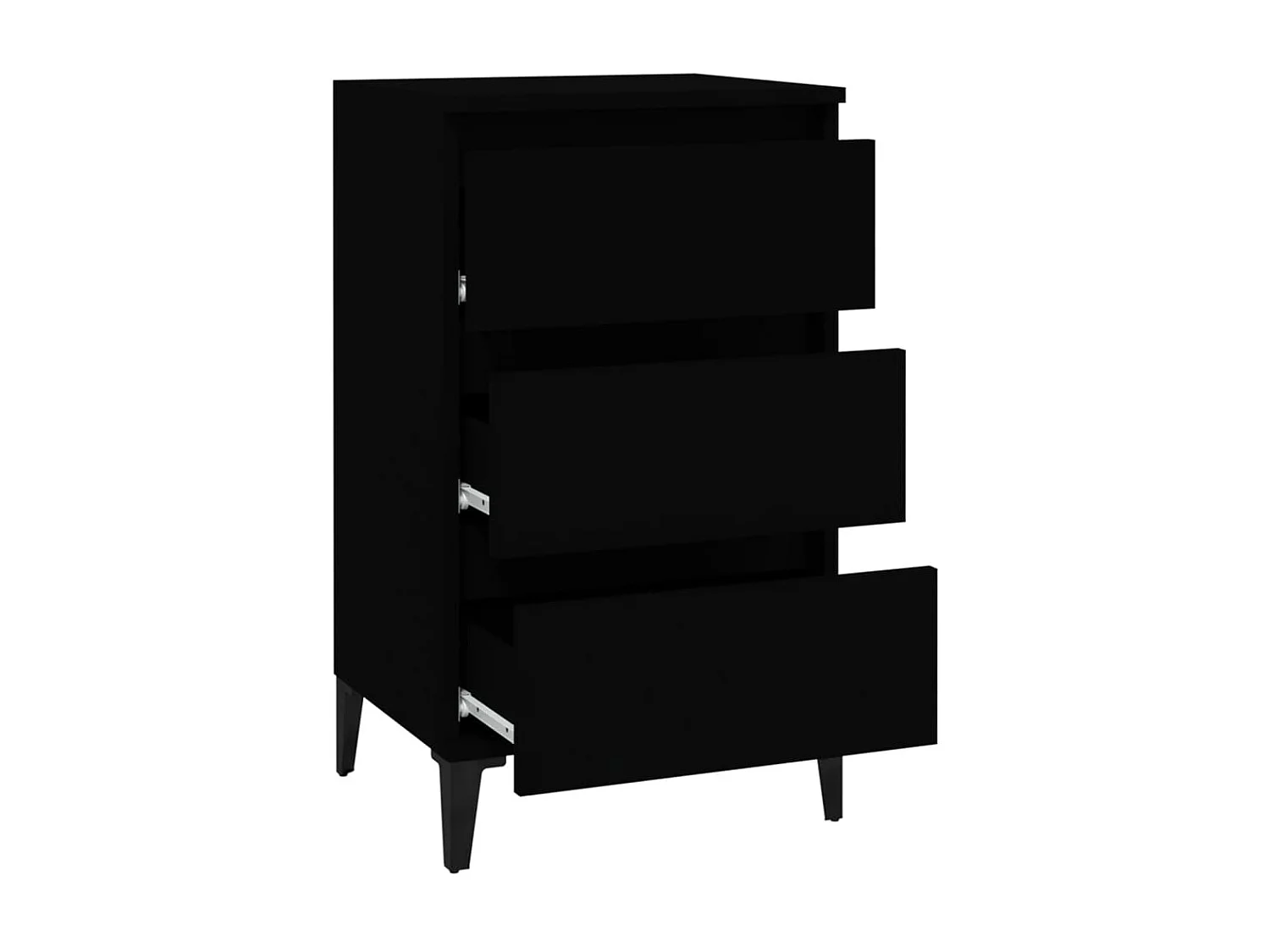 Nachttisch Nachtschrank Schwarz 40x35x70 cm Holzwerkstoff -RN97322