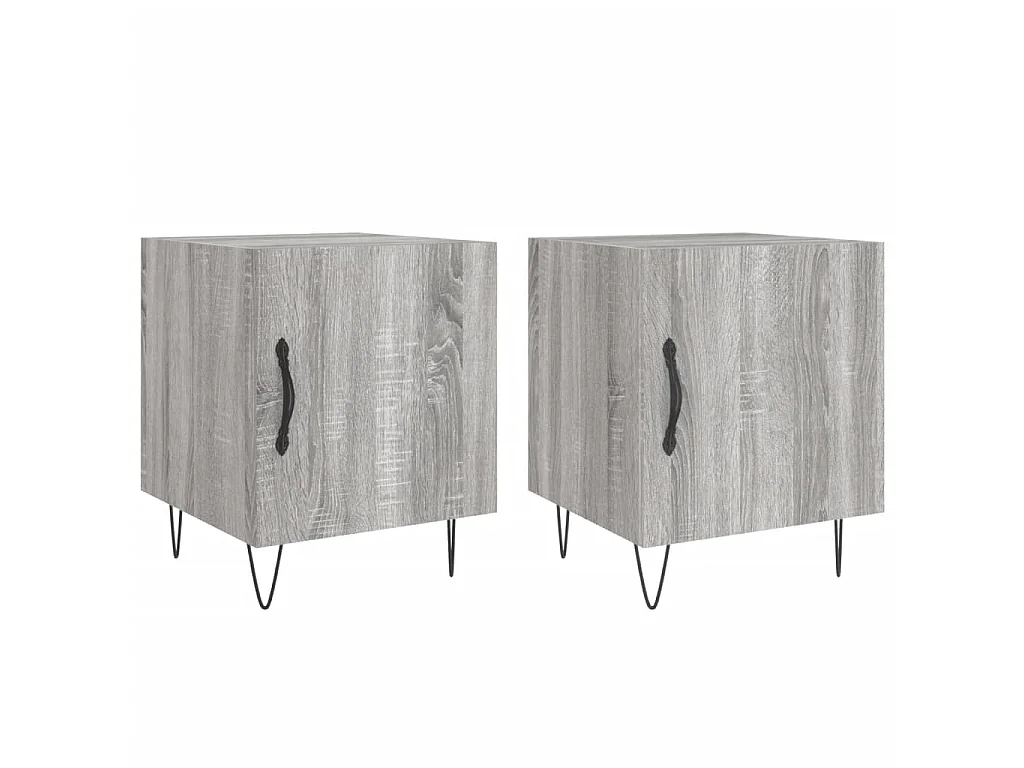 2er-Set Nachttische Nachtschrank Grau Sonoma 40x40x50 cm Holzwerkstoff -RN95910