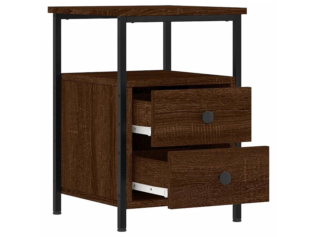 Nachttisch Nachtschrank Braun Eichen-Optik 34x35,5x50 cm Holzwerkstoff -RN53808