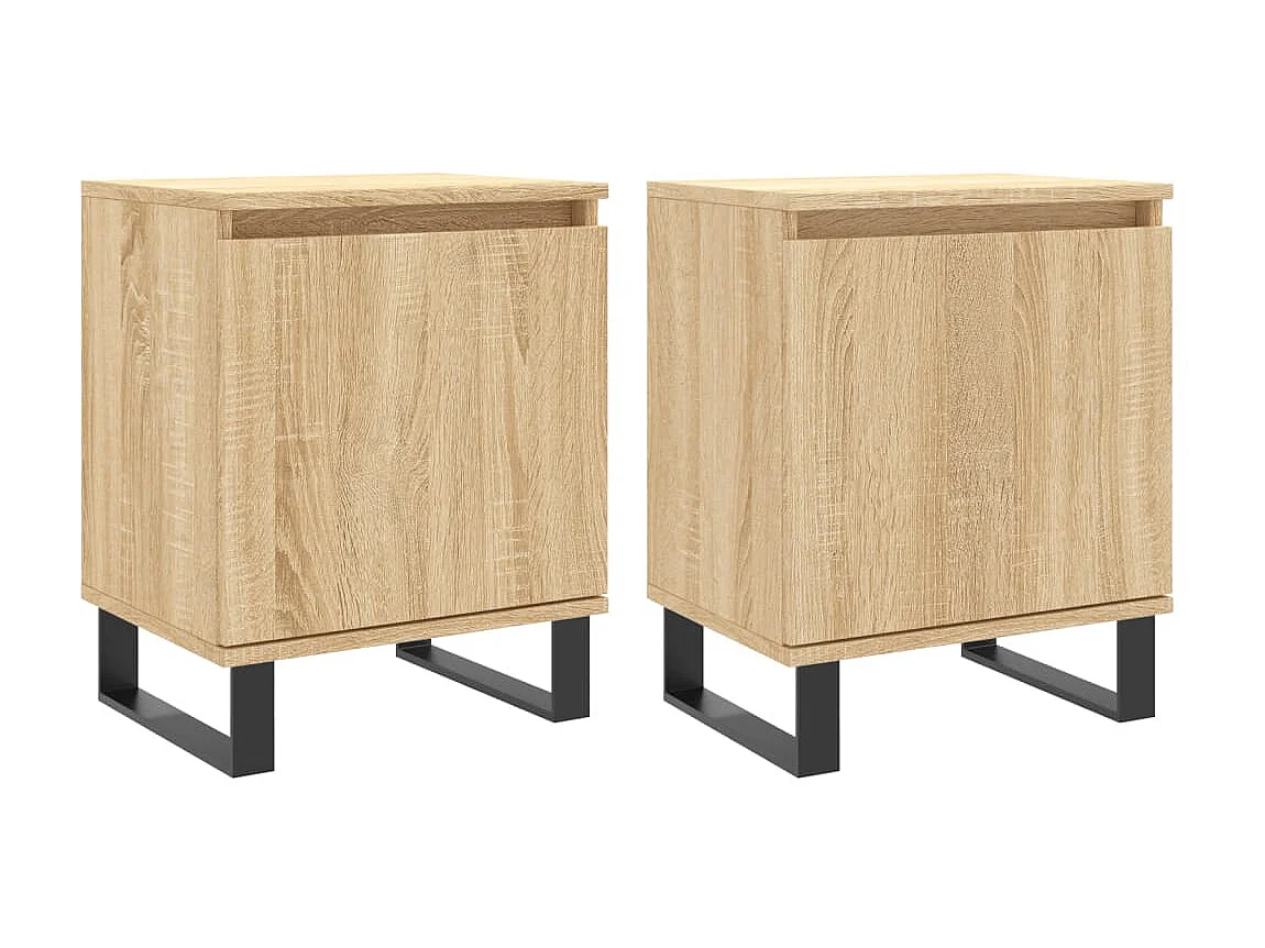 2er-Set Nachttische Nachtschrank Sonoma-Eiche 40x30x50 cm Holzwerkstoff -RN10784