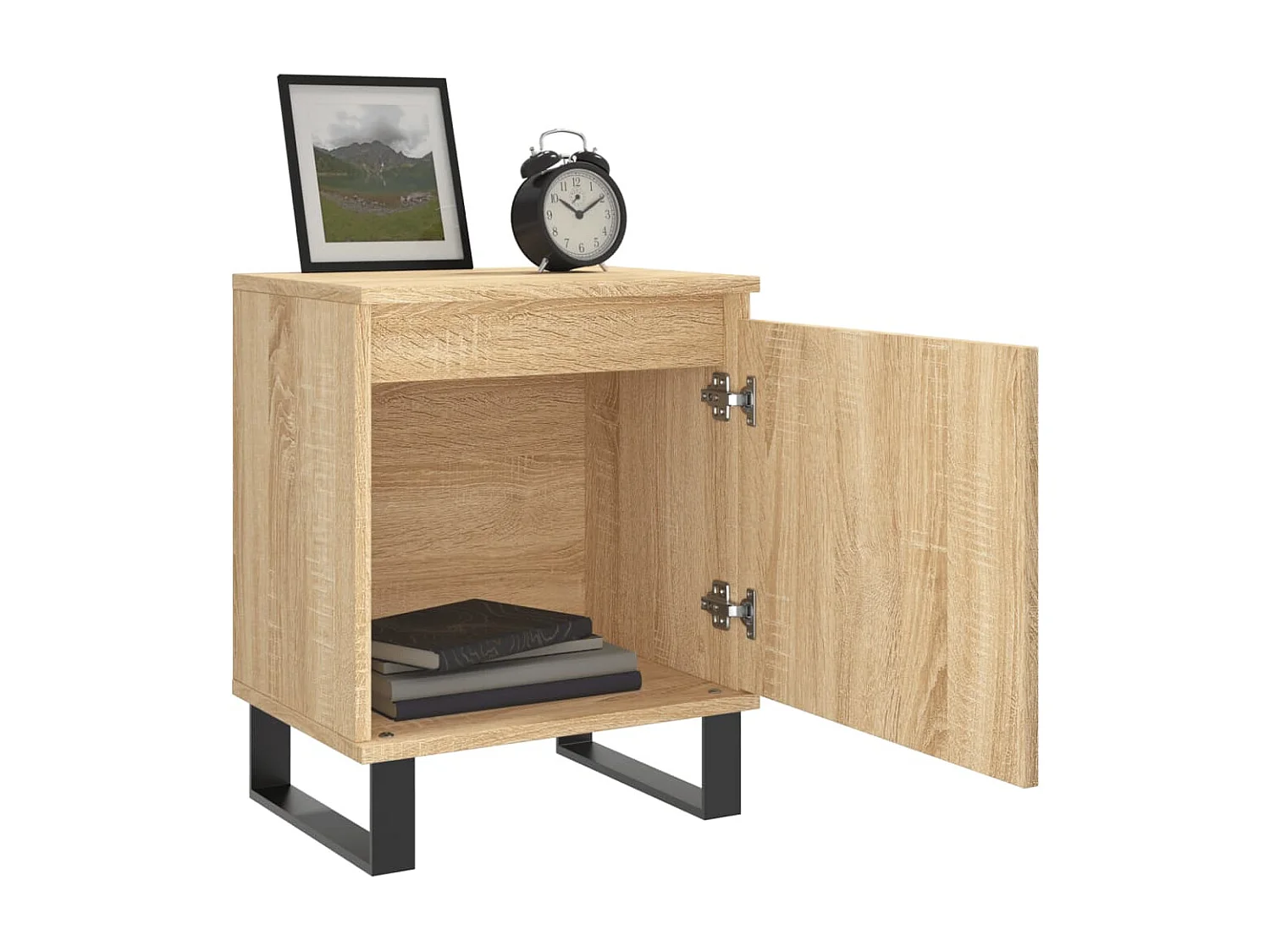 2er-Set Nachttische Nachtschrank Sonoma-Eiche 40x30x50 cm Holzwerkstoff -RN10784