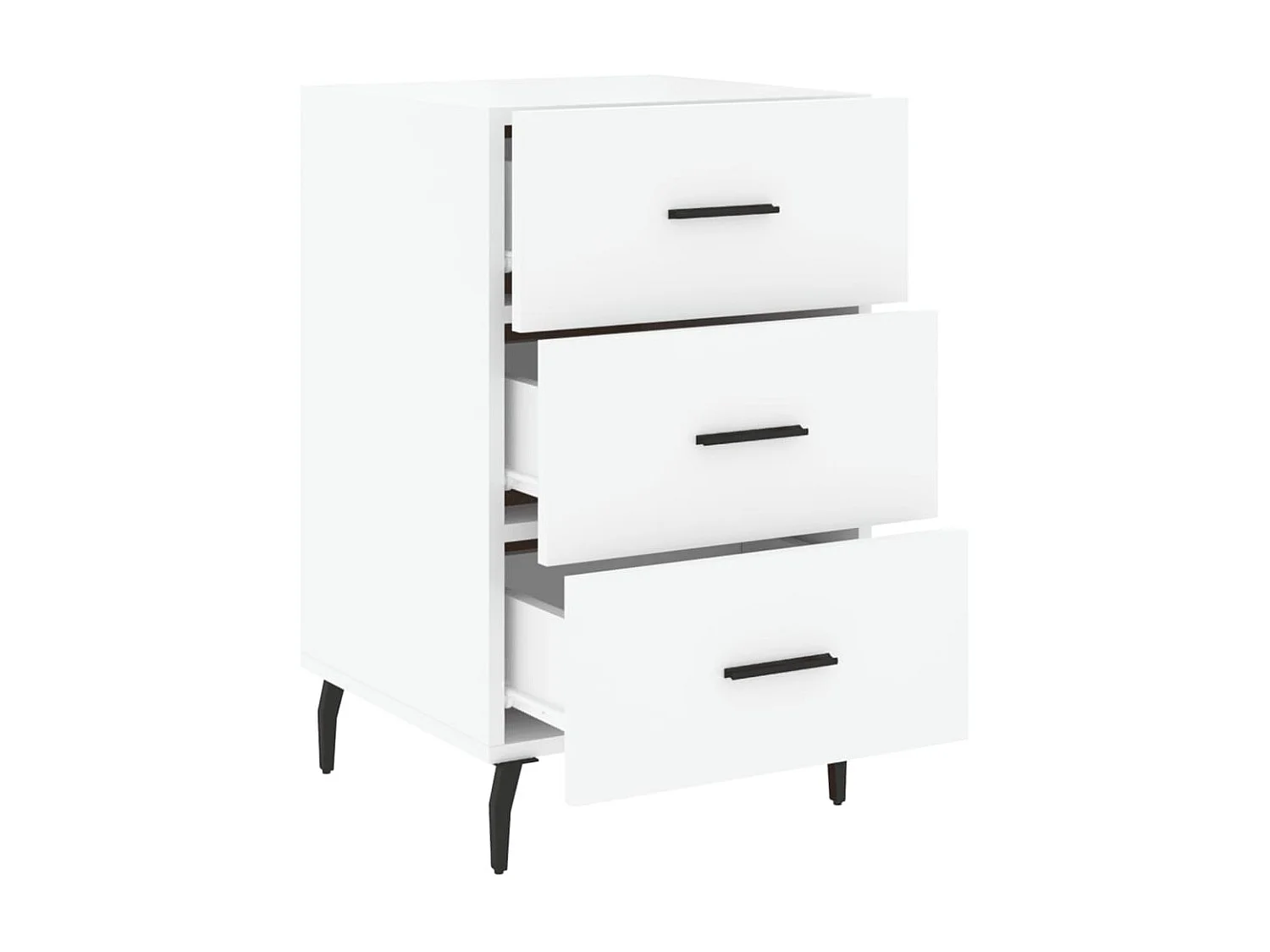 Nachttisch Nachtschrank Weiß 40x40x66 cm Holzwerkstoff -RN57241