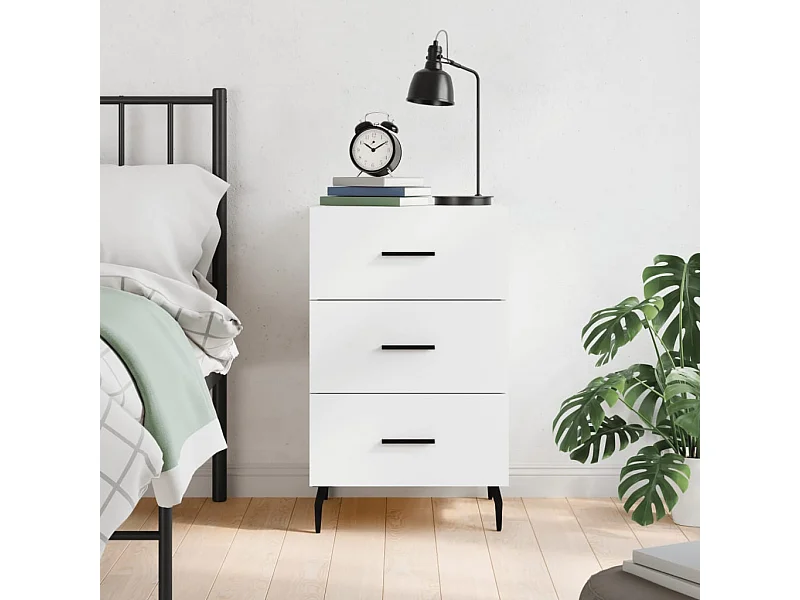 Nachttisch Nachtschrank Weiß 40x40x66 cm Holzwerkstoff -RN57241