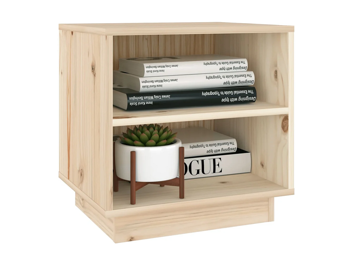 2er-Set Nachttische Nachtschrank 40x34x40 cm Massivholz Kiefer -RN10678