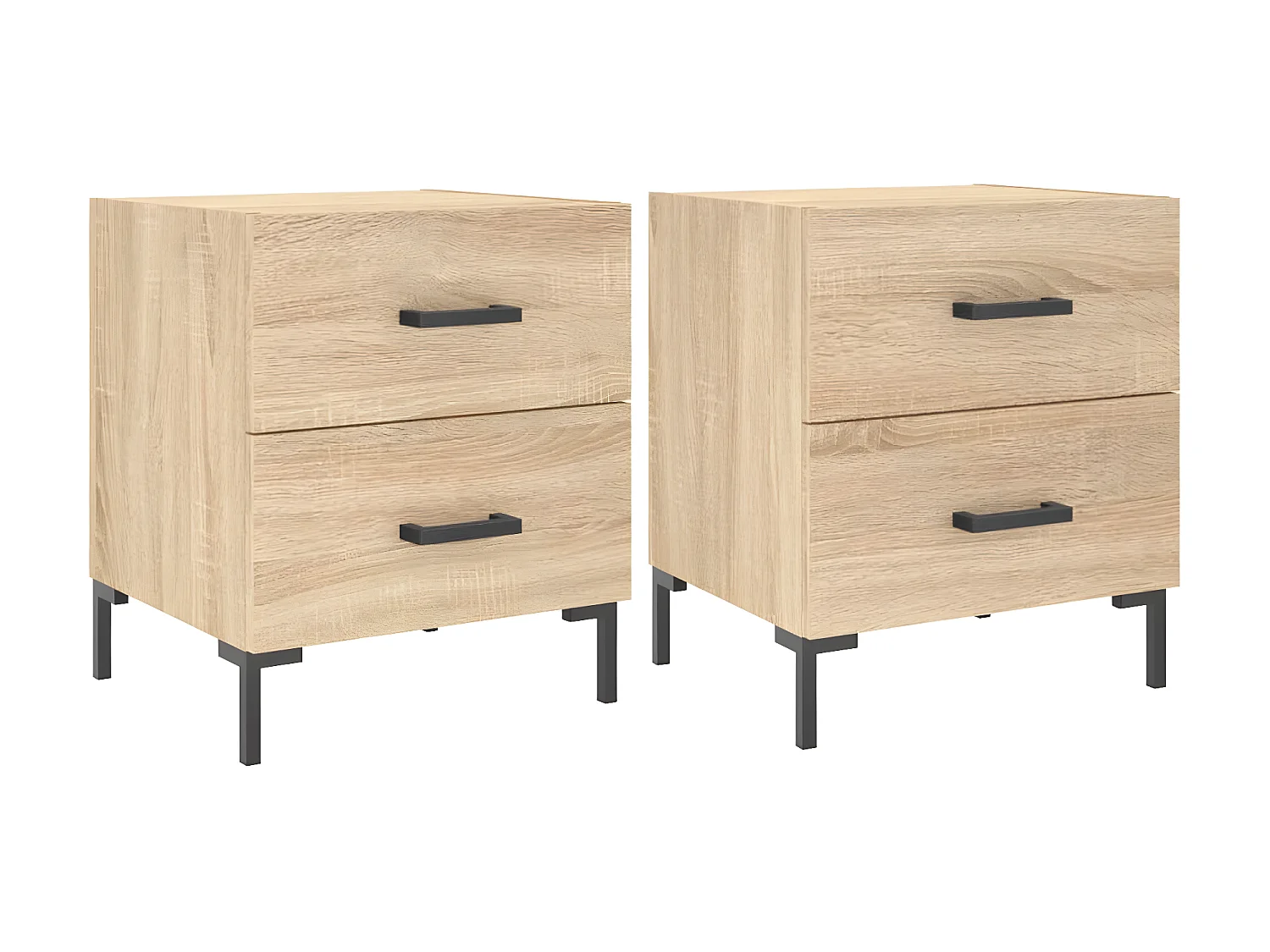 2er-Set Nachttische Nachtschrank Sonoma-Eiche 40x35x47,5 cm Holzwerkstoff -RN79996