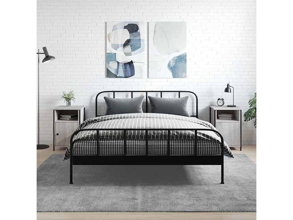 2er-Set Nachttische Nachtschrank Grau Sonoma 40x42x60 cm Holzwerkstoff -RN13179