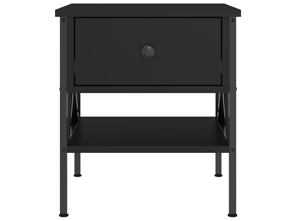 Nachttisch Nachtschrank Schwarz 40x42x45 cm Holzwerkstoff -RN13840