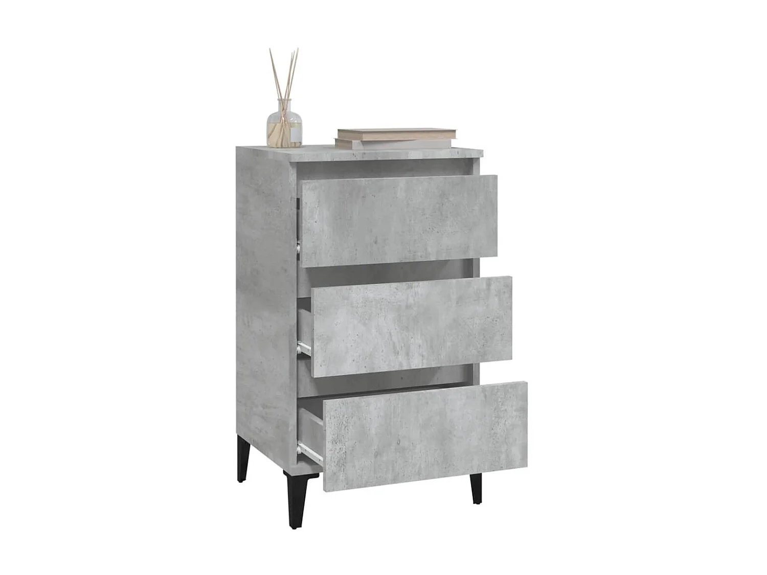 Nachttisch Betongrau Nachtschrank 40x35x70 cm Holzwerkstoff -RN56092