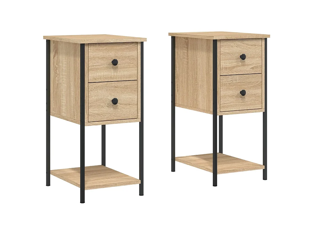2er-Set Nachttische Nachtschrank Sonoma-Eiche 32x42x70 cm Holzwerkstoff -RN62413