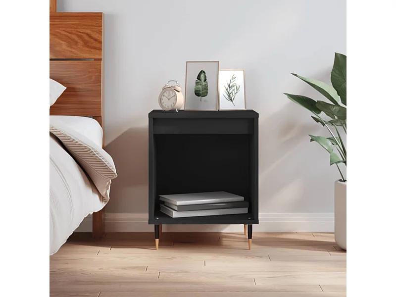 Nachttisch Nachtschrank Schwarz 40x35x50 cm Holzwerkstoff -RN91342