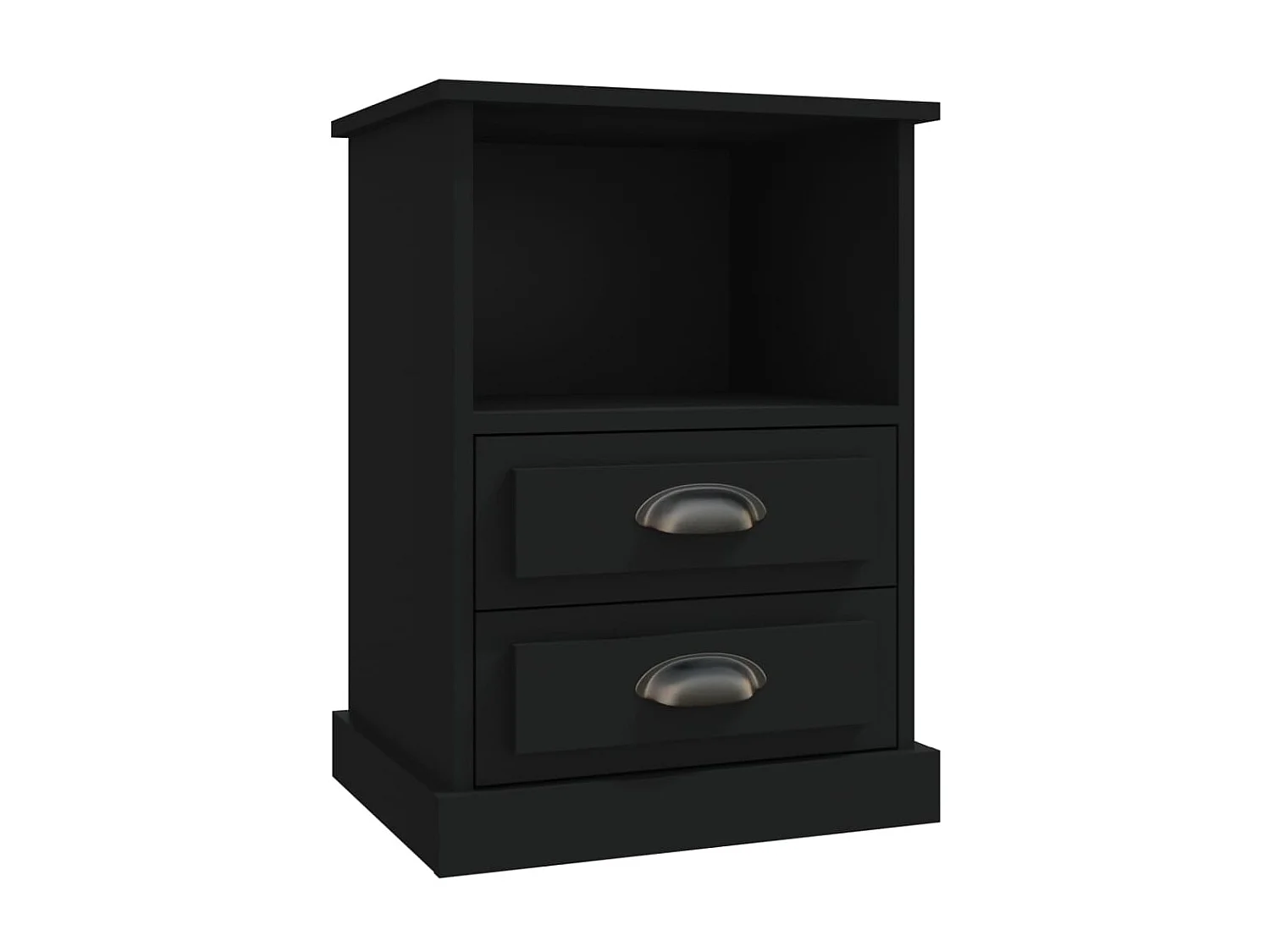 2er-Set Nachttische Nachtschrank Schwarz 43x36x60 cm -RN54493