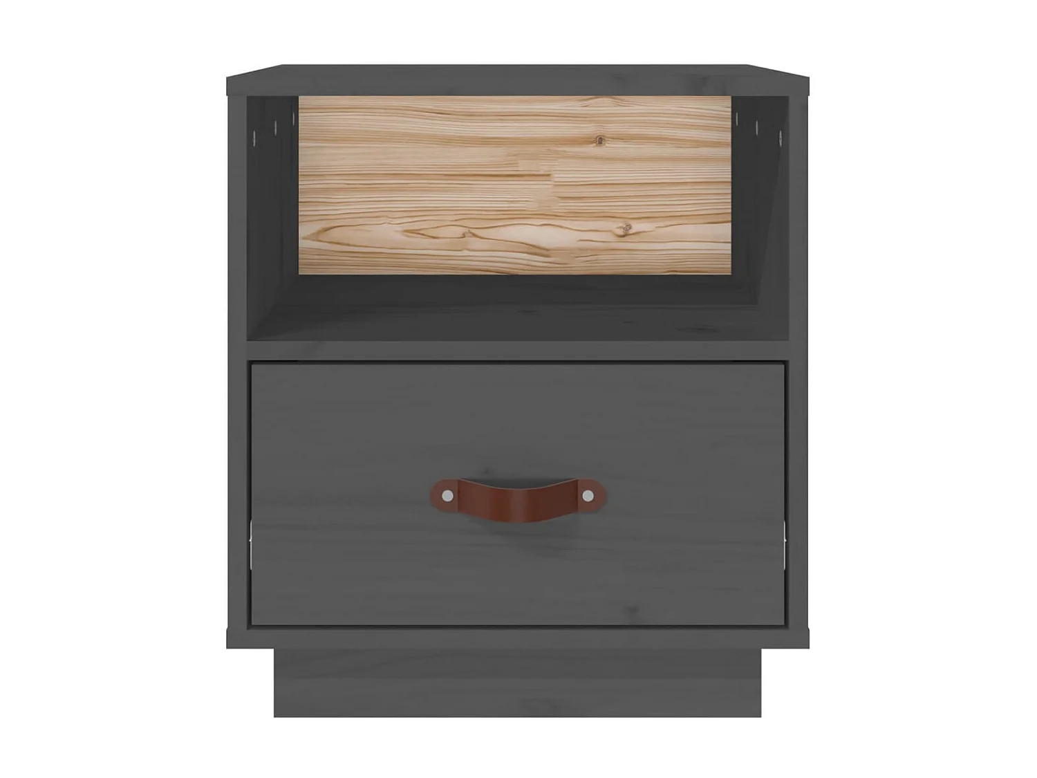 2er-Set Nachttische Nachtschrank Grau 40x34x45 cm Massivholz Kiefer -RN82345