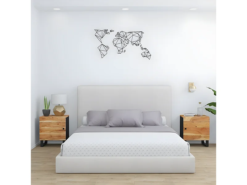 2er-Set Nachttische Nachtschrank 40x33x46 cm Massivholz Akazie -RN29723