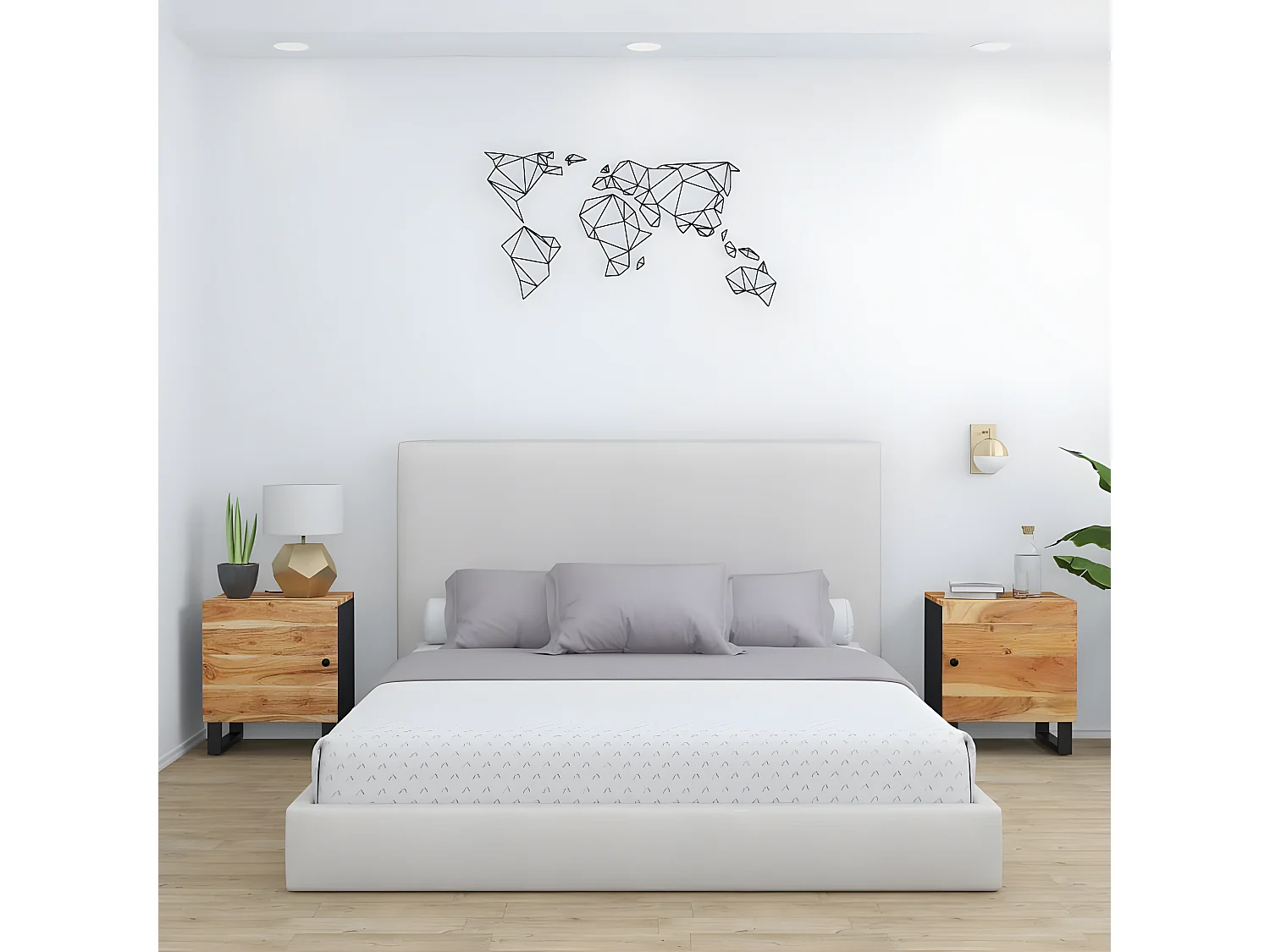 2er-Set Nachttische Nachtschrank 40x33x46 cm Massivholz Akazie -RN29723