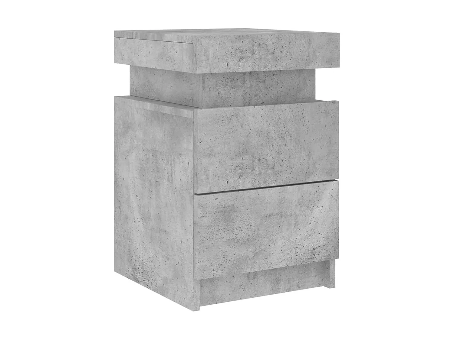 2er-Set Nachttische Nachtschrank mit LED-Leuchten Betongrau 35x39x55 cm -RN84767