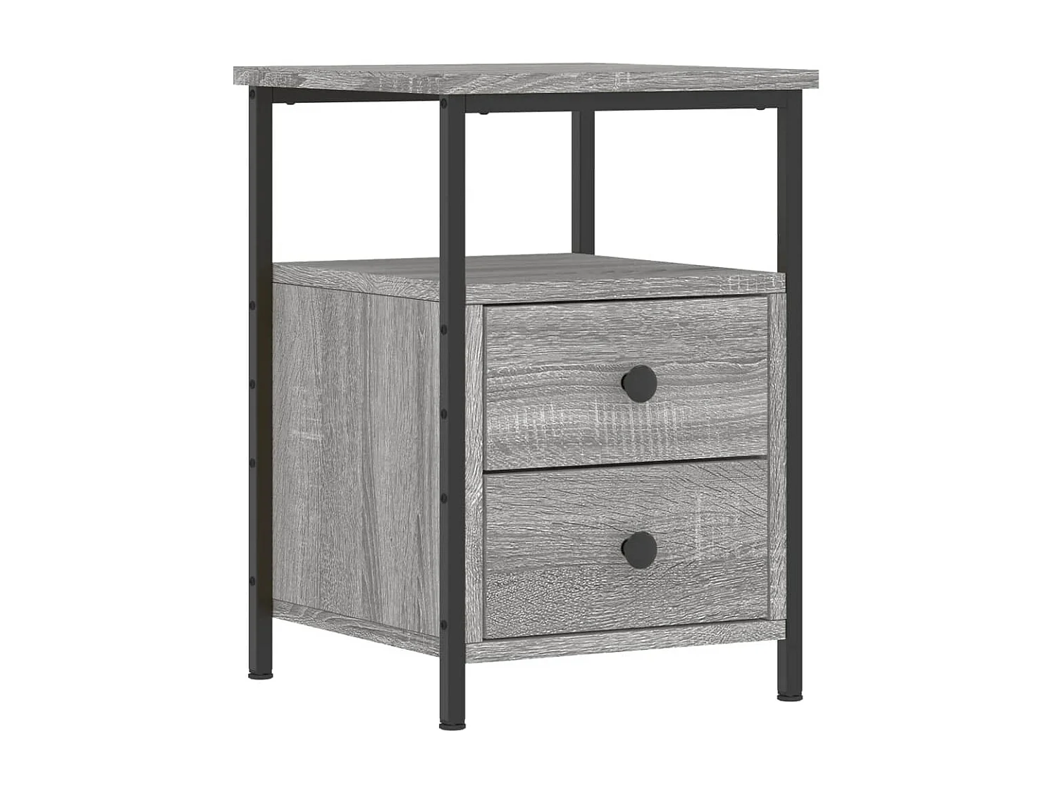 2er-Set Nachttische Nachtschrank Grau Sonoma 34x35,5x50 cm Holzwerkstoff -RN21041