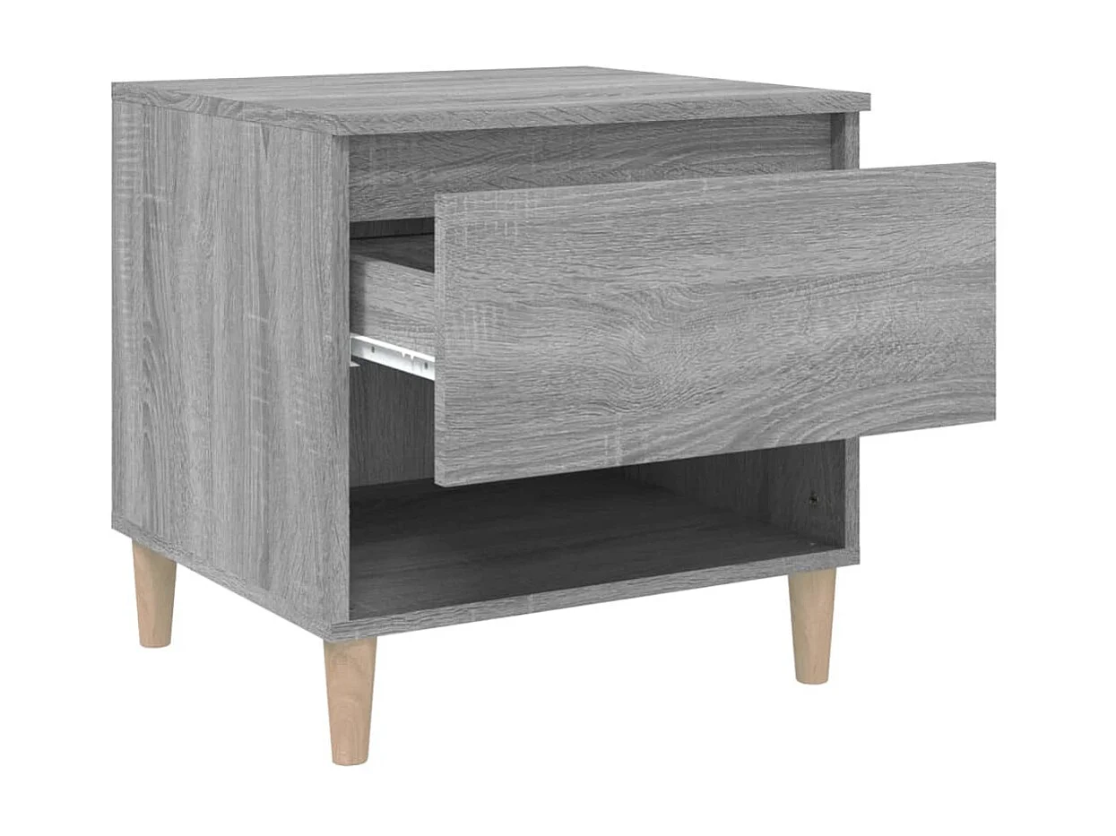 2er-Set Nachttische Nachtschrank Grau Sonoma 50x46x50 cm Holzwerkstoff -RN79048