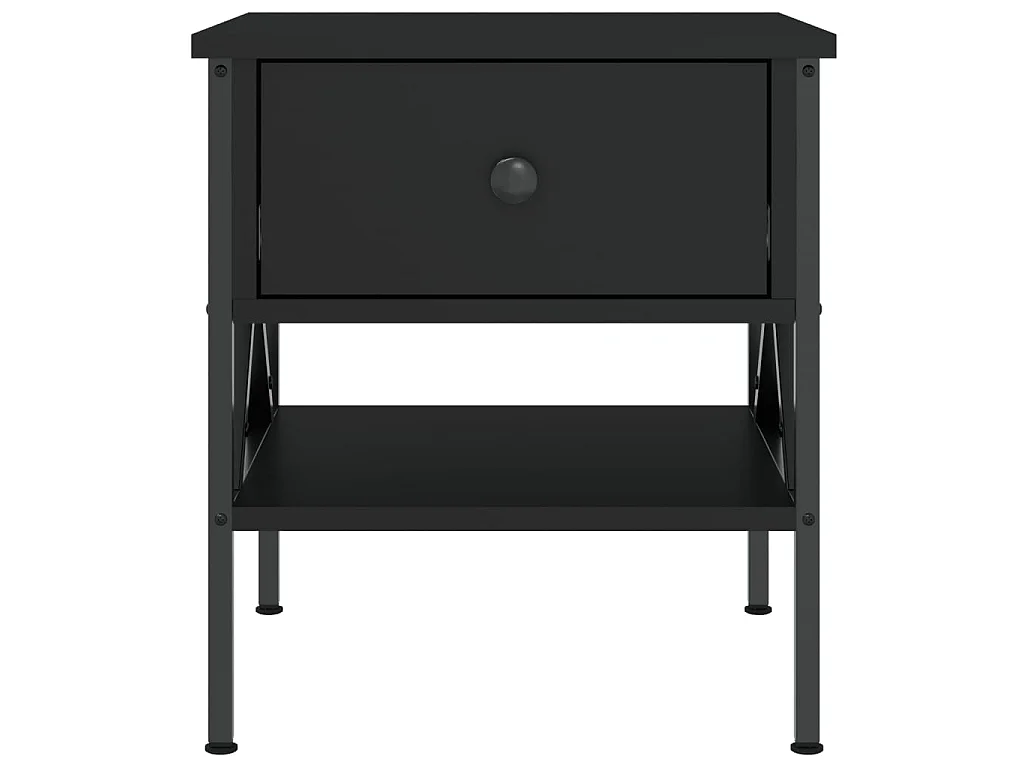 2er-Set Nachttische Nachtschrank Schwarz 40x42x45 cm Holzwerkstoff -RN94174