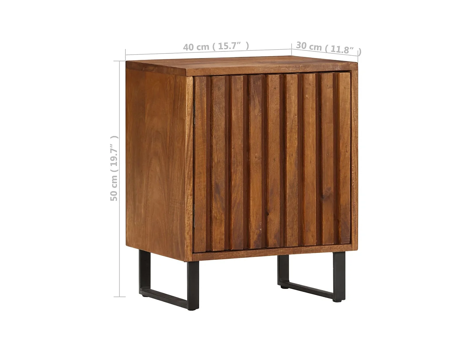 Nachttisch Nachtschrank 40 x 30 x 50 cm Mangoholz Massiv -RN87670