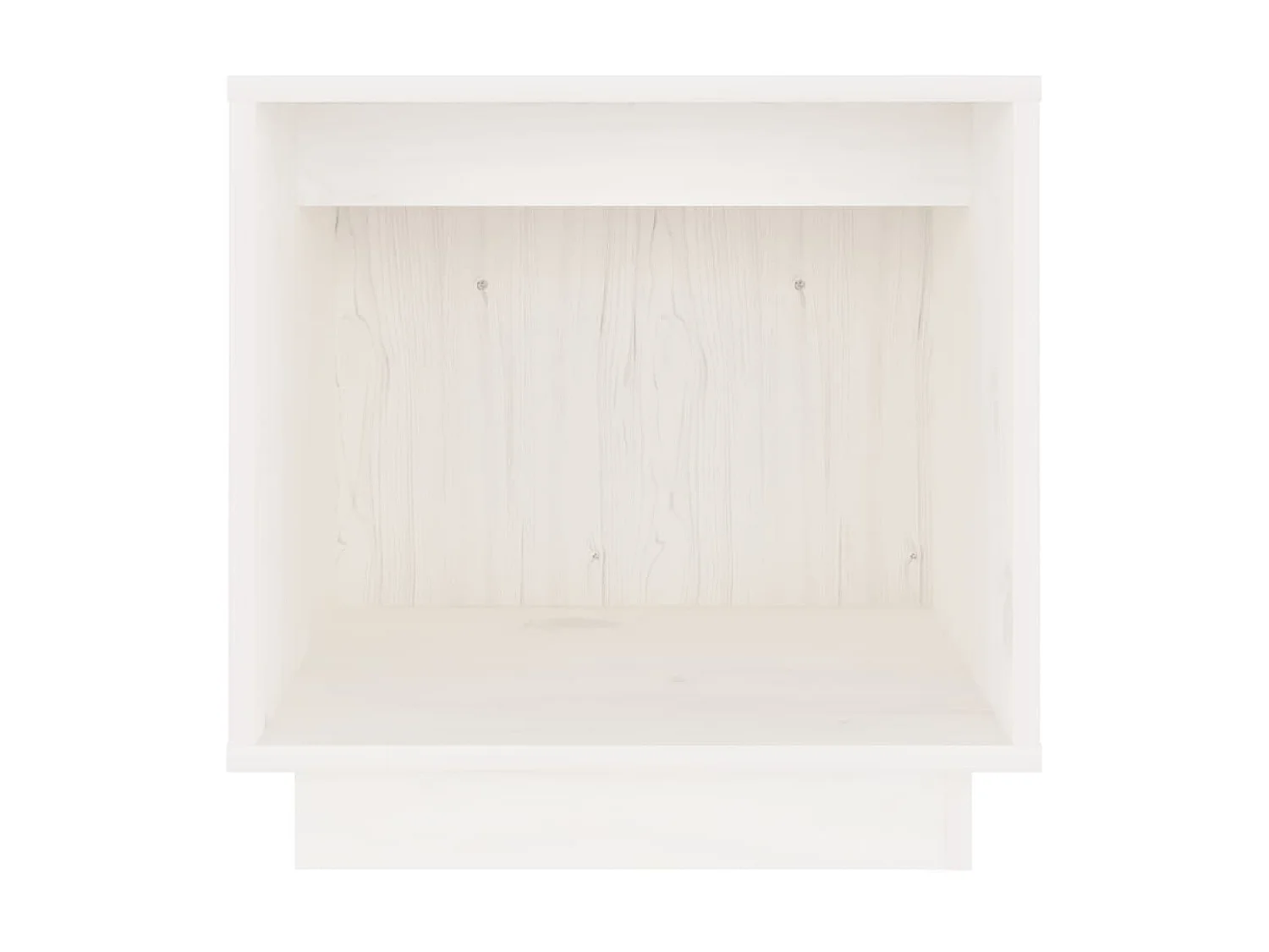 Nachttisch Nachtschrank Weiß 40x30x40 cm Massivholz Kiefer -RN11303