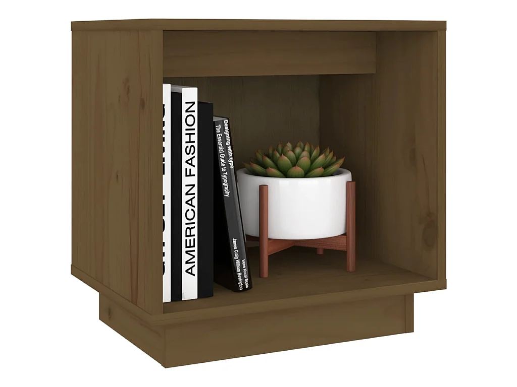 2er-Set Nachttische Nachtschrank Honigbraun 40x30x40 cm Massivholz Kiefer -RN12494